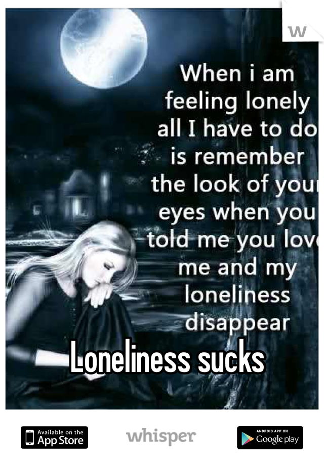 Loneliness sucks