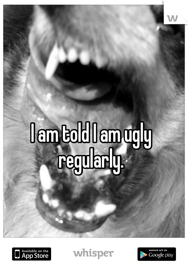 I am told I am ugly regularly.