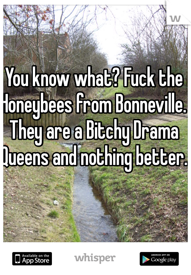You know what? Fuck the Honeybees from Bonneville. They are a Bitchy Drama Queens and nothing better.