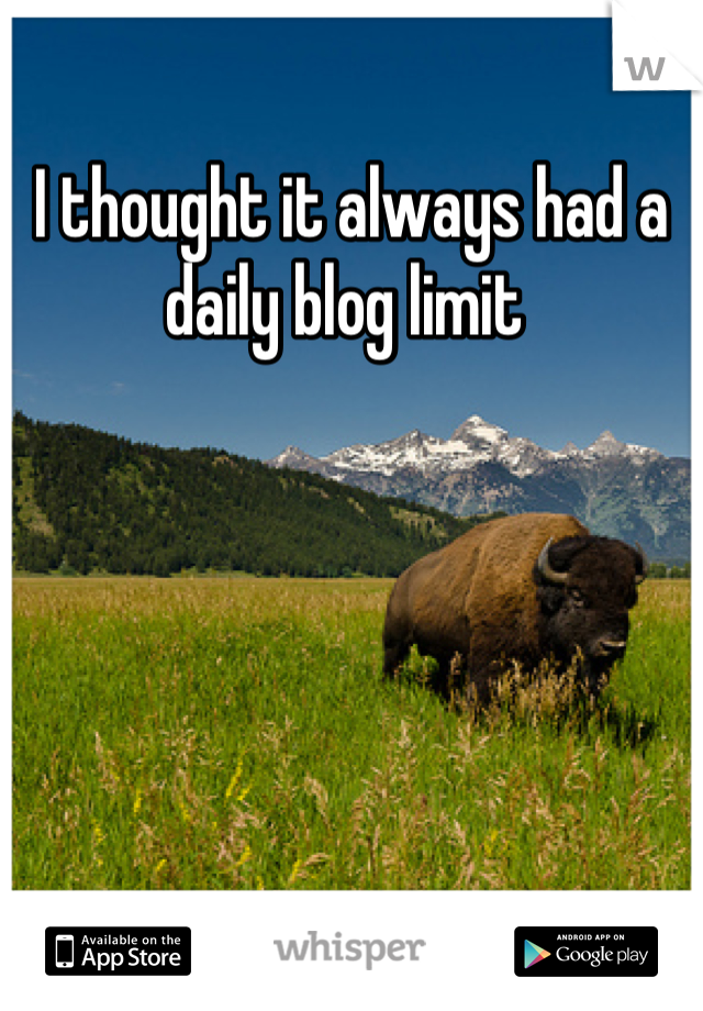 I thought it always had a daily blog limit 