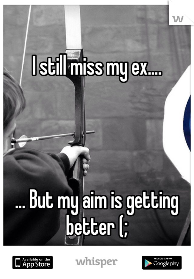 

I still miss my ex....




... But my aim is getting better (;