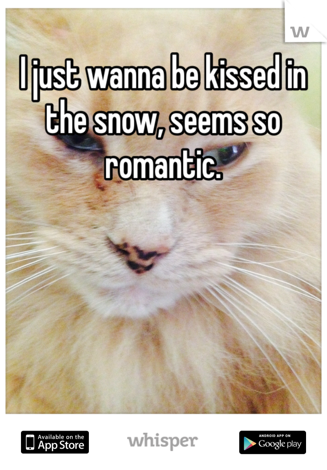 I just wanna be kissed in the snow, seems so romantic.