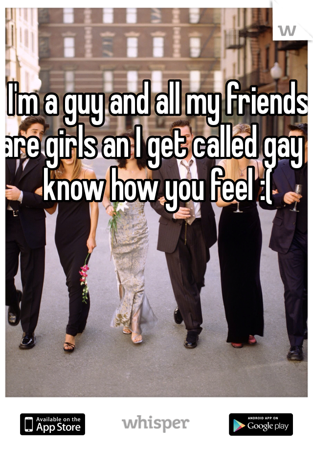 I'm a guy and all my friends are girls an I get called gay I know how you feel :(