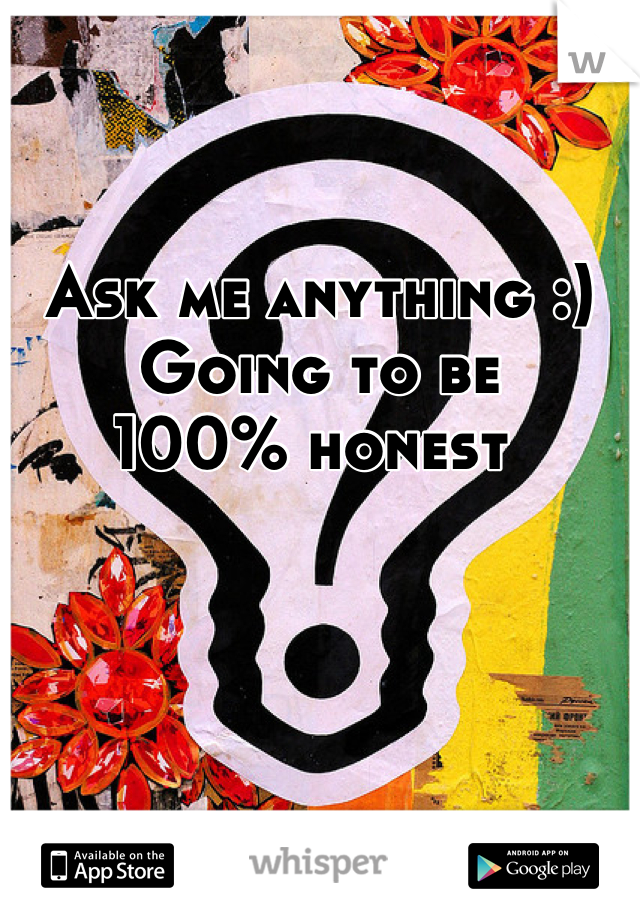 Ask me anything :)
Going to be
100% honest 