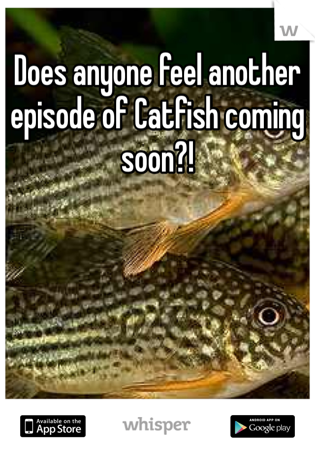 Does anyone feel another episode of Catfish coming soon?!