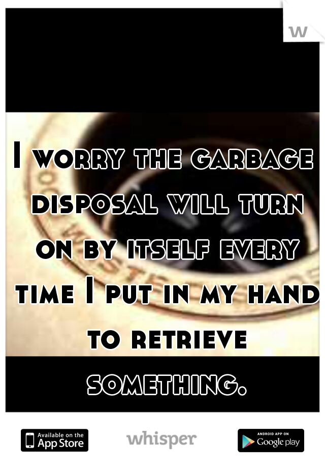 I worry the garbage disposal will turn on by itself every time I put in my hand to retrieve something.