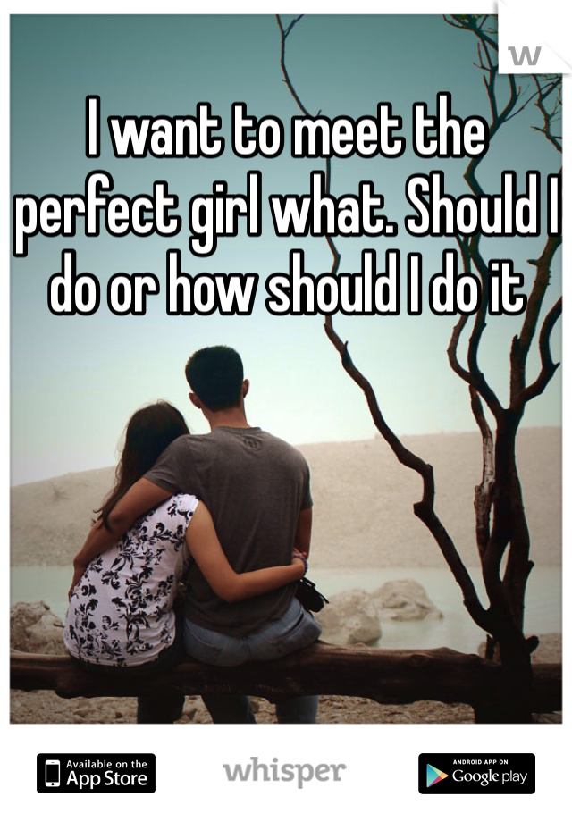 I want to meet the perfect girl what. Should I do or how should I do it