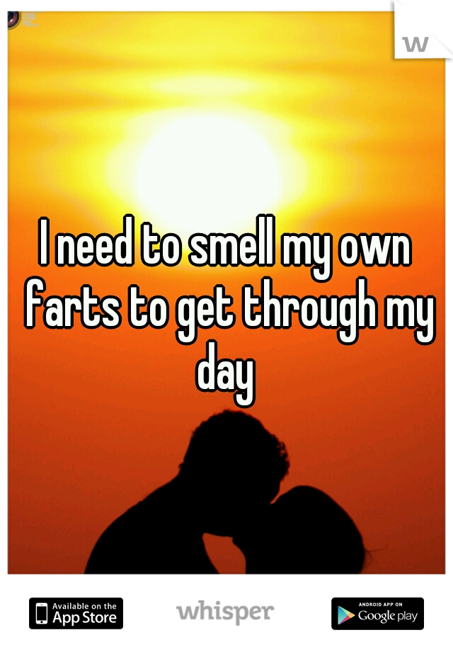 I need to smell my own farts to get through my day 