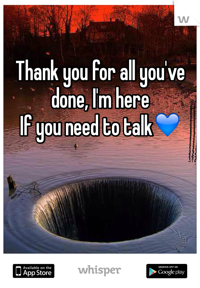 Thank you for all you've done, I'm here
If you need to talk💙