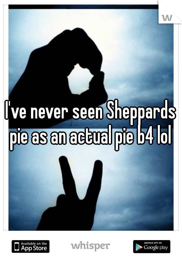 I've never seen Sheppards pie as an actual pie b4 lol 