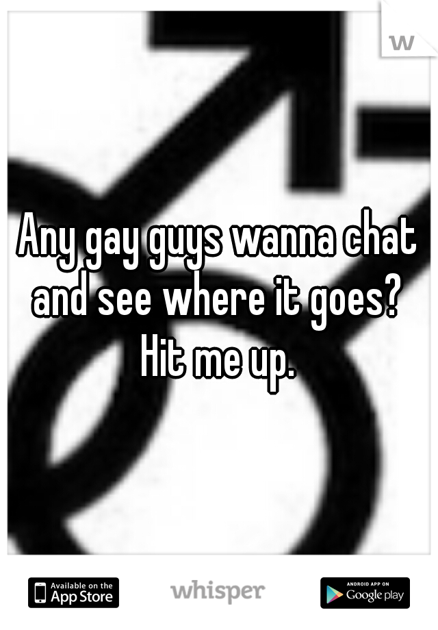 Any gay guys wanna chat and see where it goes? 
Hit me up.