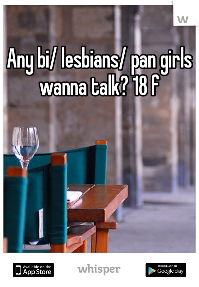 Any bi/ lesbians/ pan girls wanna talk? 18 f  