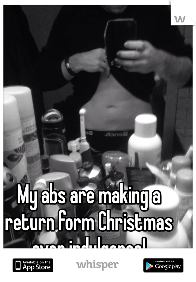 My abs are making a return form Christmas over indulgence! 