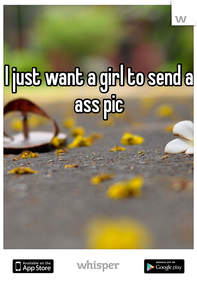I just want a girl to send a ass pic 