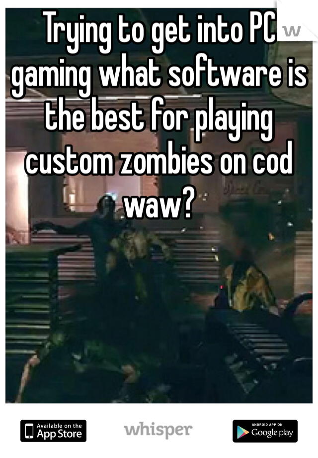 Trying to get into PC gaming what software is the best for playing custom zombies on cod waw?