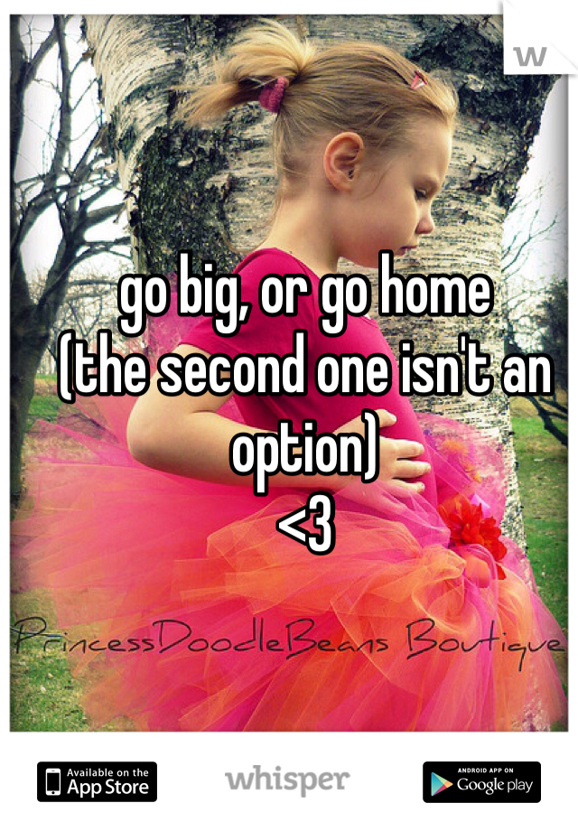 go big, or go home
(the second one isn't an option)
<3