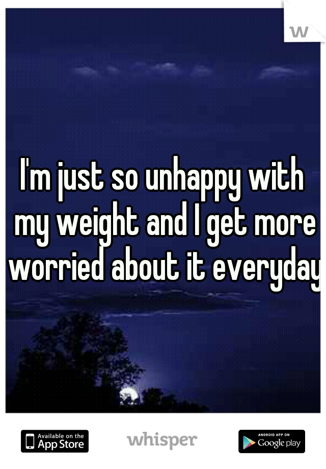 I'm just so unhappy with my weight and I get more worried about it everyday.