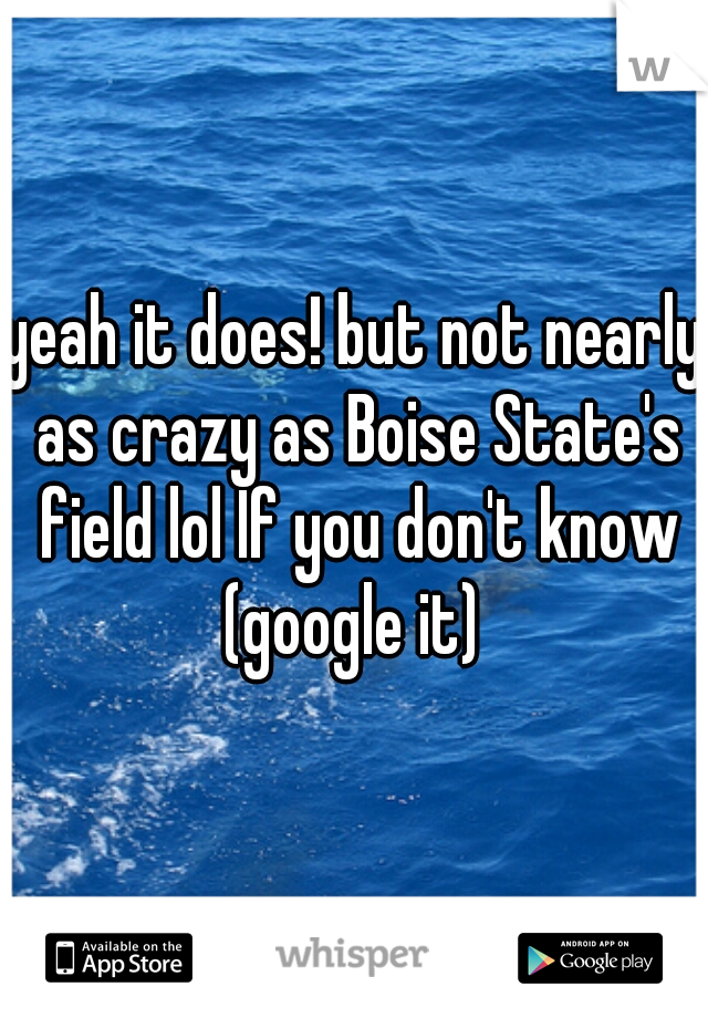 yeah it does! but not nearly as crazy as Boise State's field lol If you don't know (google it) 