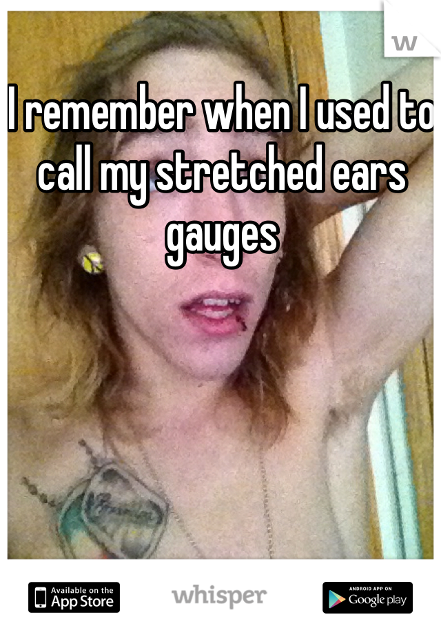 I remember when I used to call my stretched ears gauges