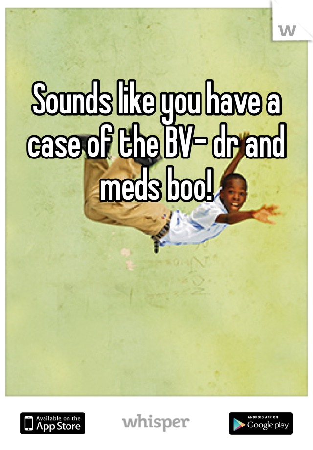 Sounds like you have a case of the BV- dr and meds boo!