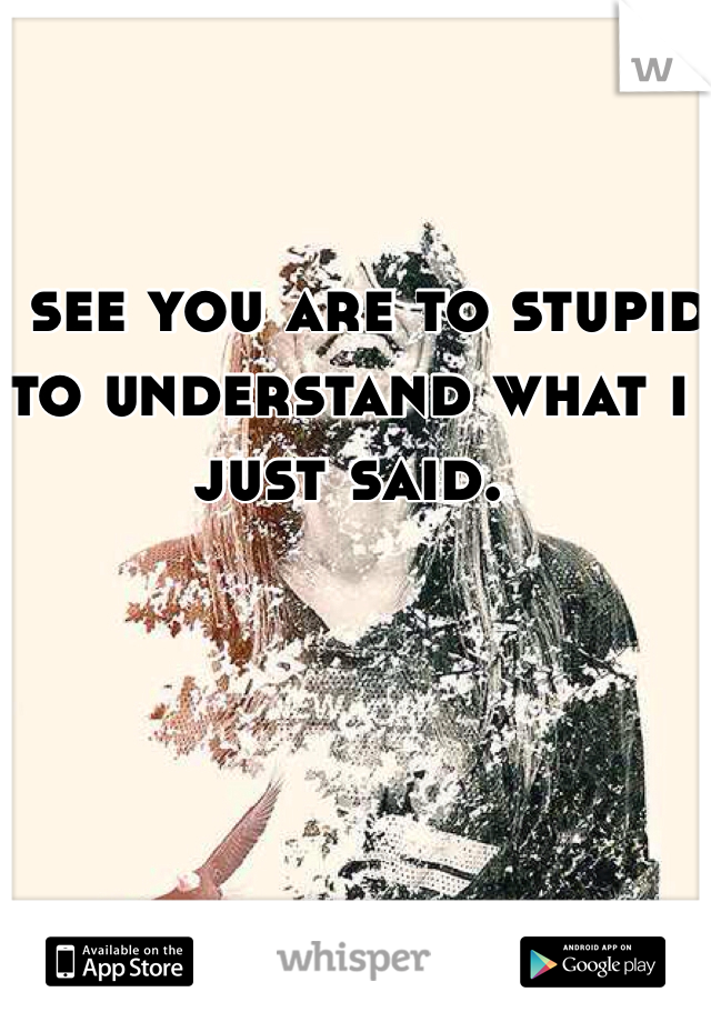 I see you are to stupid to understand what i just said. 