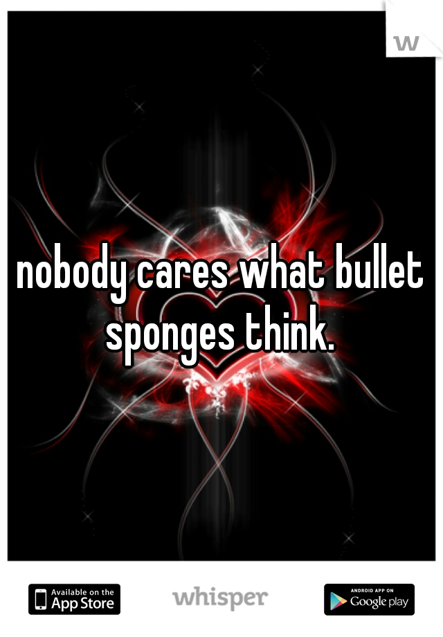 nobody cares what bullet sponges think. 