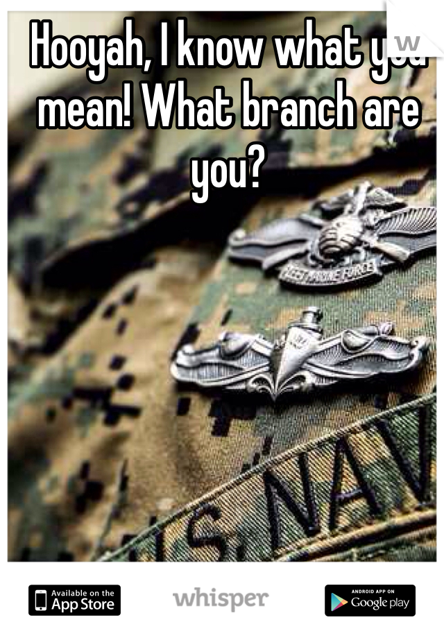 Hooyah, I know what you mean! What branch are you?