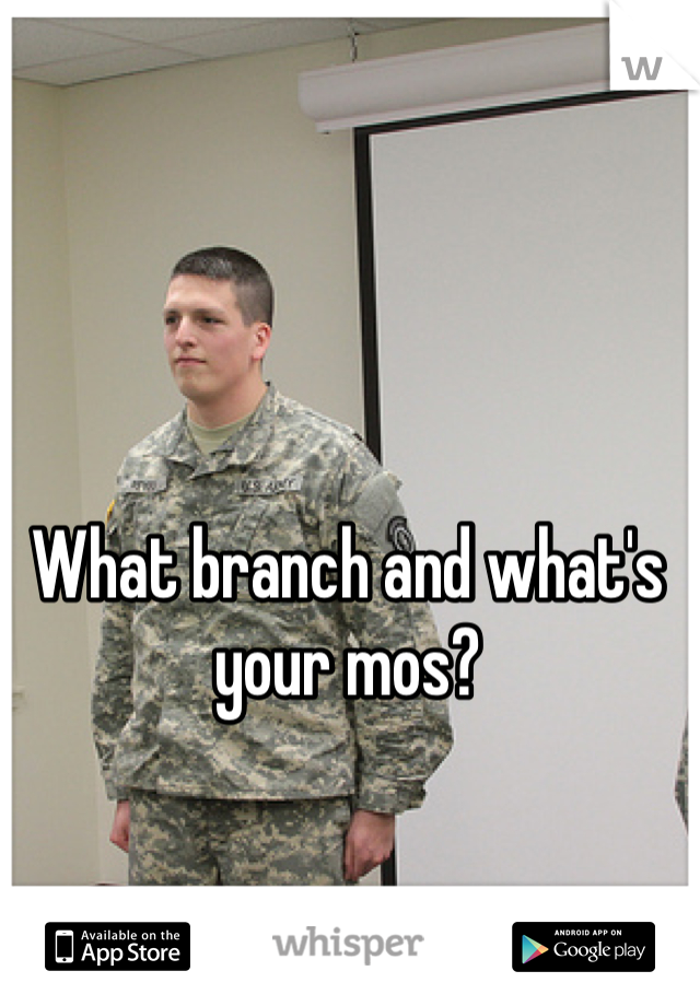 What branch and what's your mos?