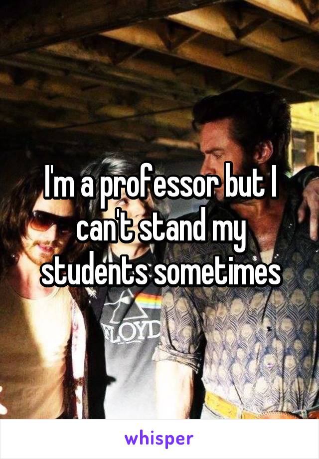 I'm a professor but I can't stand my students sometimes