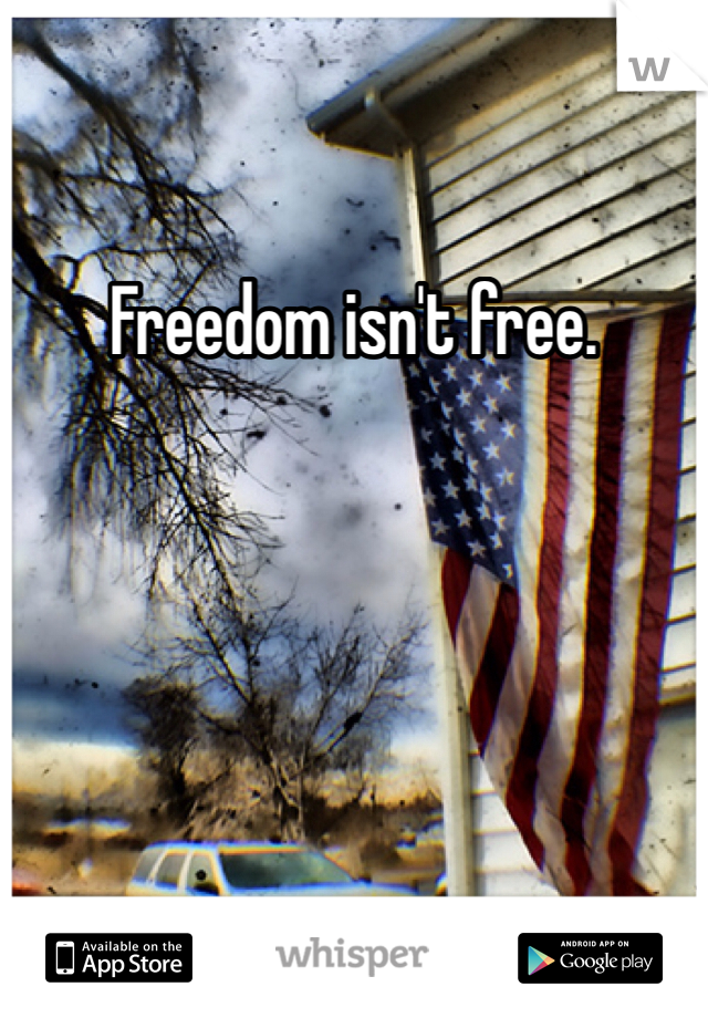 Freedom isn't free. 