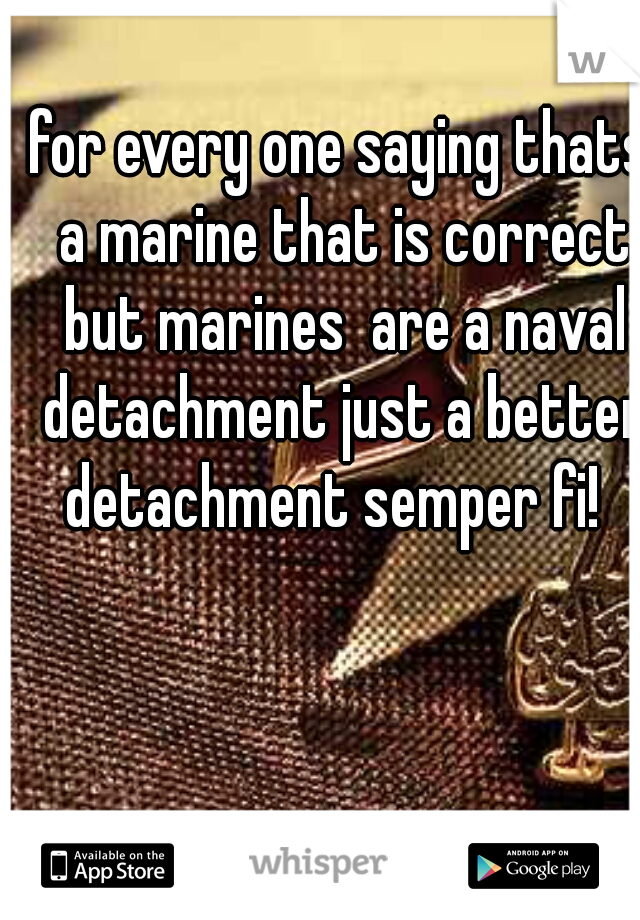 for every one saying thats a marine that is correct but marines  are a naval detachment just a better detachment semper fi!  