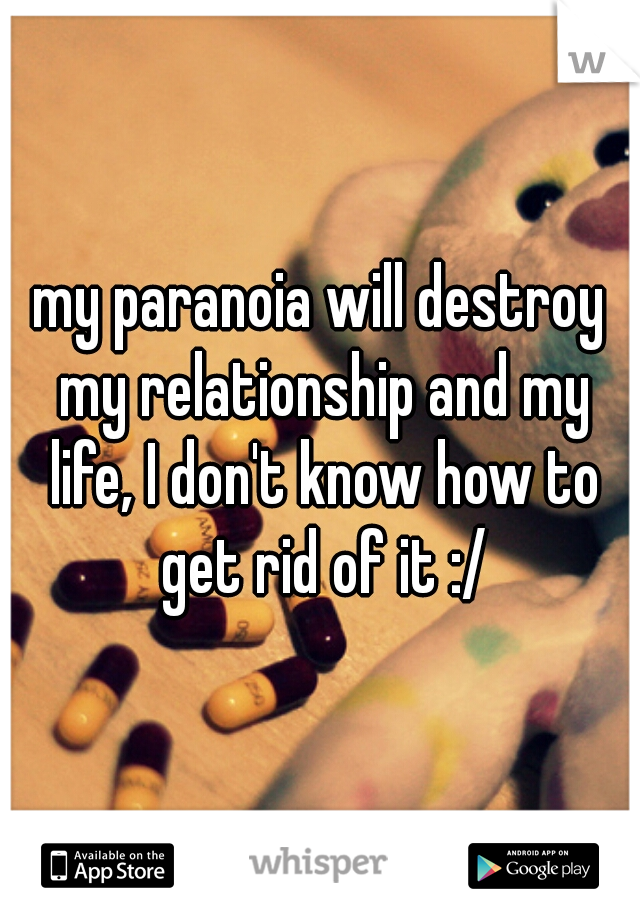 my paranoia will destroy my relationship and my life, I don't know how to get rid of it :/