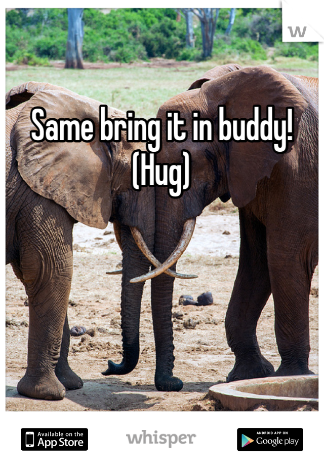 Same bring it in buddy! (Hug)