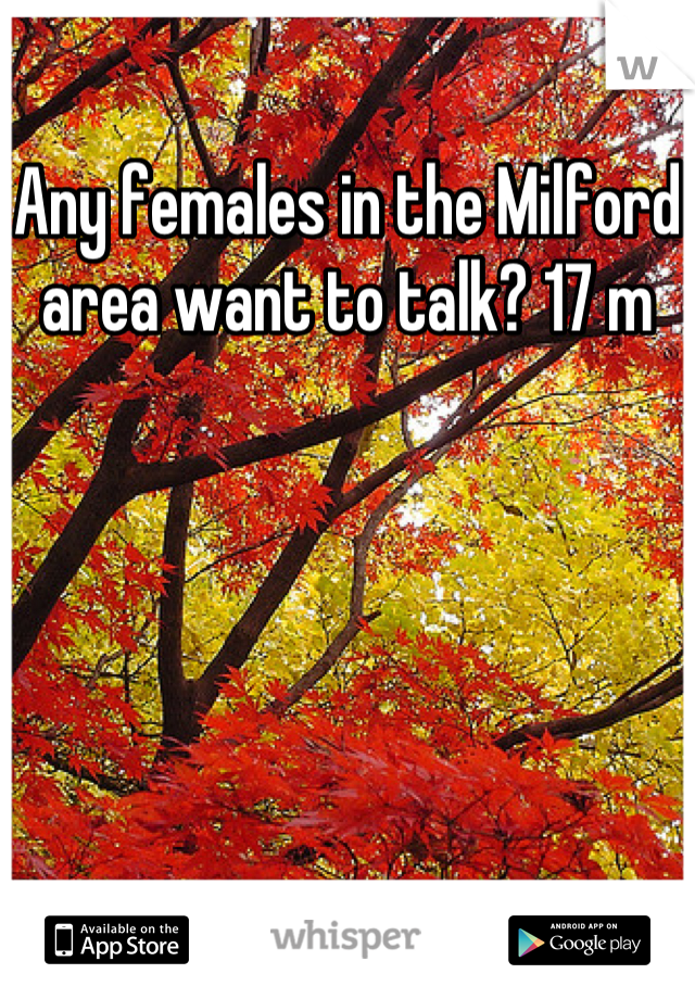 Any females in the Milford area want to talk? 17 m