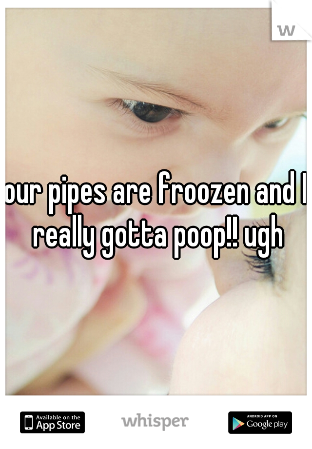 our pipes are froozen and I really gotta poop!! ugh