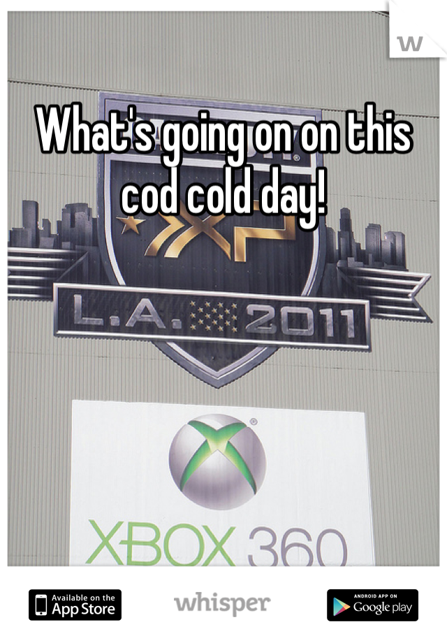 What's going on on this cod cold day!
