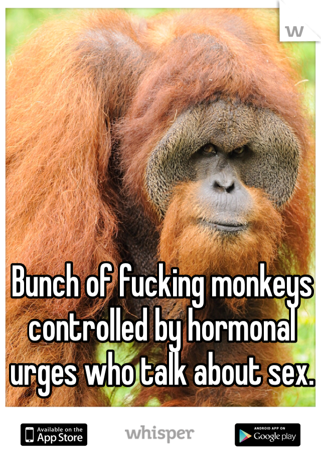 Bunch of fucking monkeys controlled by hormonal urges who talk about sex.