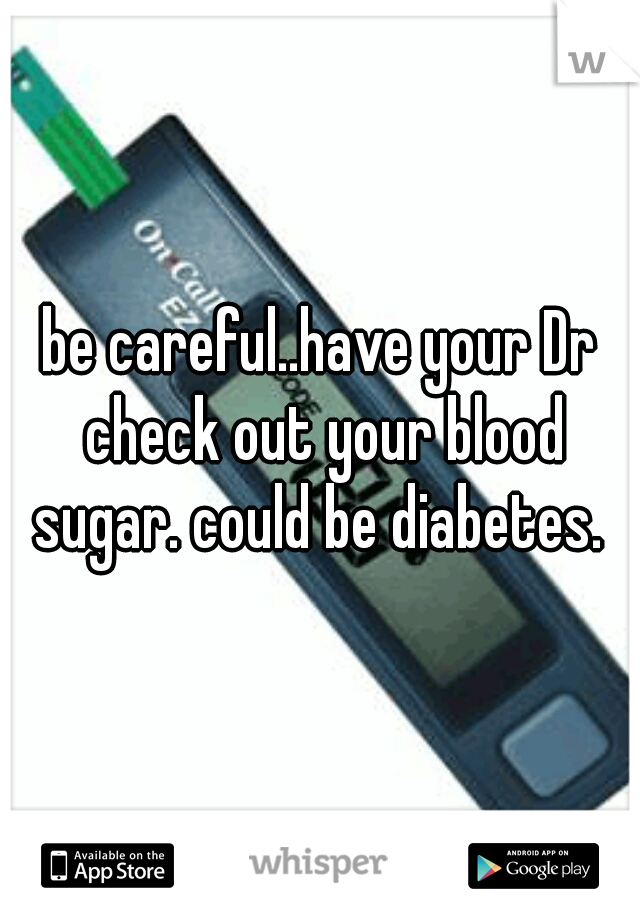 be careful..have your Dr check out your blood sugar. could be diabetes. 