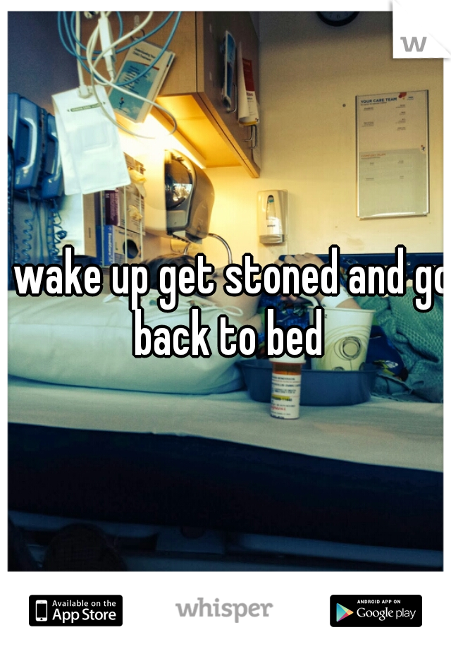 I wake up get stoned and go back to bed