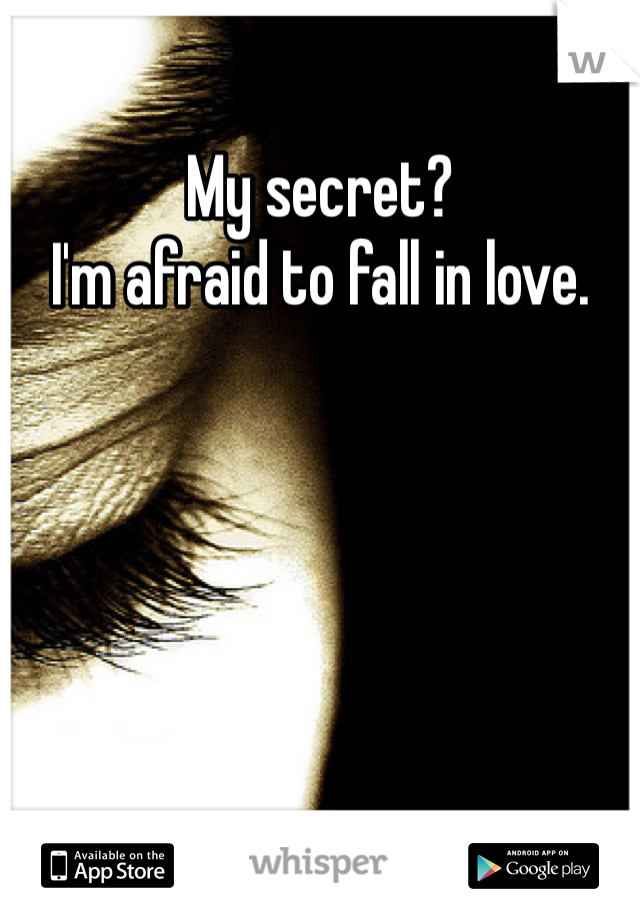 My secret? 
I'm afraid to fall in love.