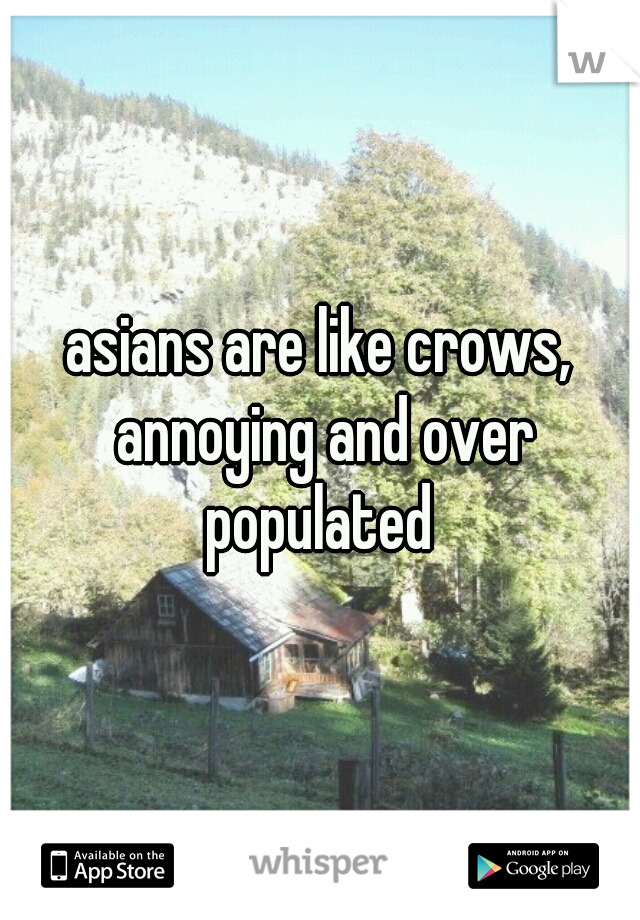 asians are like crows, annoying and over populated 