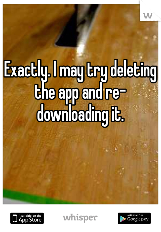 Exactly. I may try deleting the app and re-downloading it. 