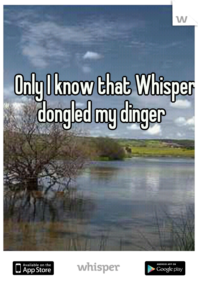 Only I know that Whisper dongled my dinger   
