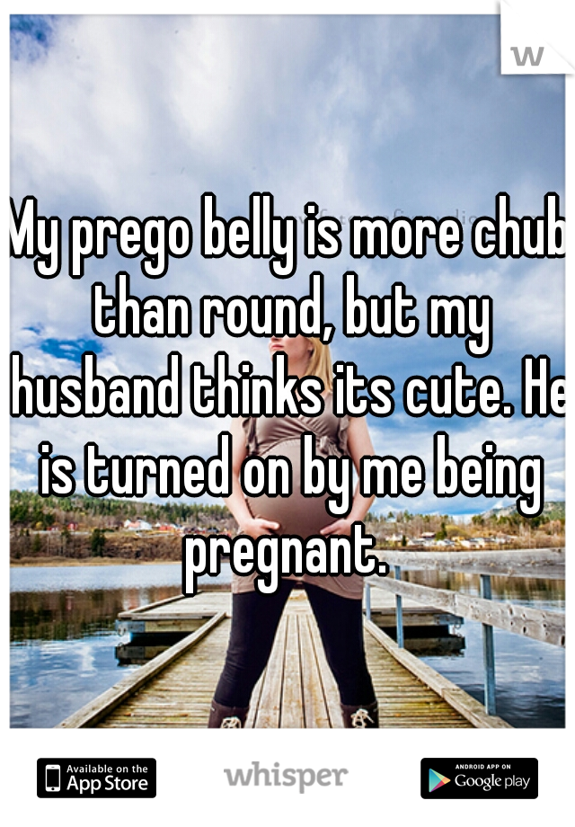 My prego belly is more chub than round, but my husband thinks its cute. He is turned on by me being pregnant. 