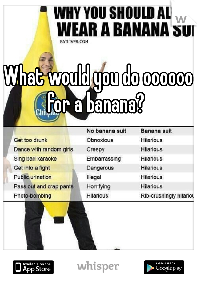 What would you do oooooo

for a banana? 