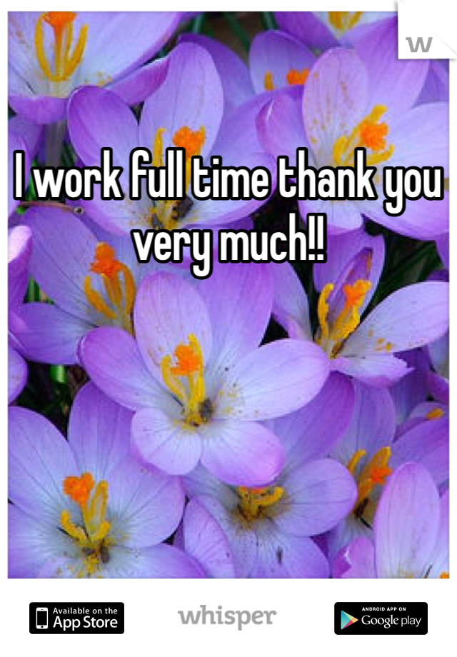 I work full time thank you very much!!