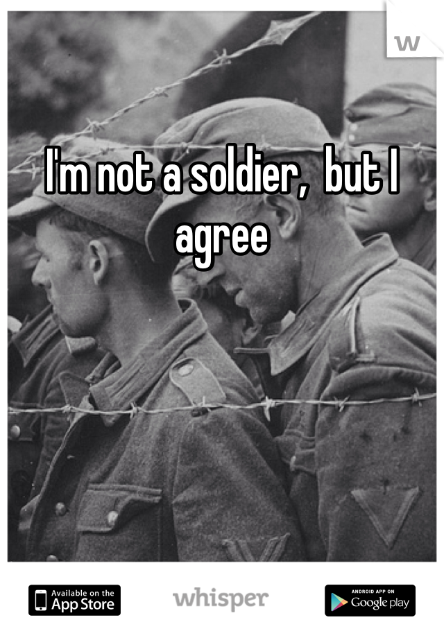 I'm not a soldier,  but I agree 