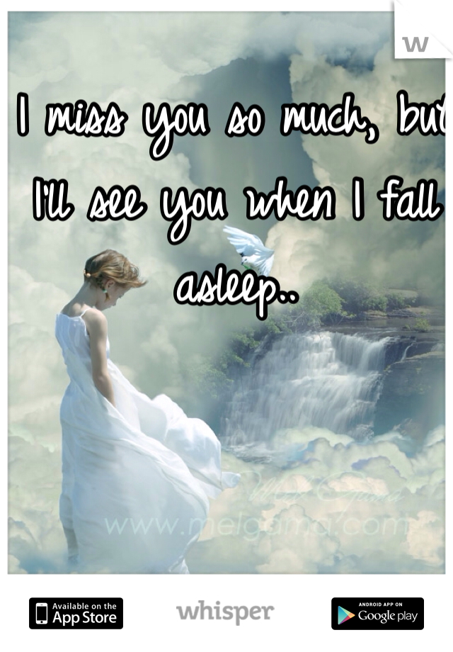 I miss you so much, but I'll see you when I fall asleep.. 