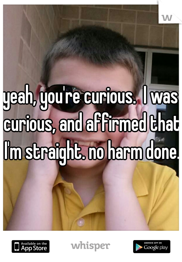 yeah, you're curious.  I was curious, and affirmed that I'm straight. no harm done. 