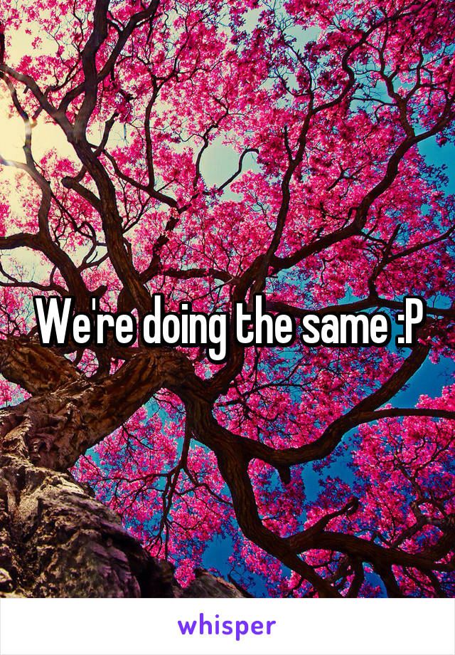 We're doing the same :P